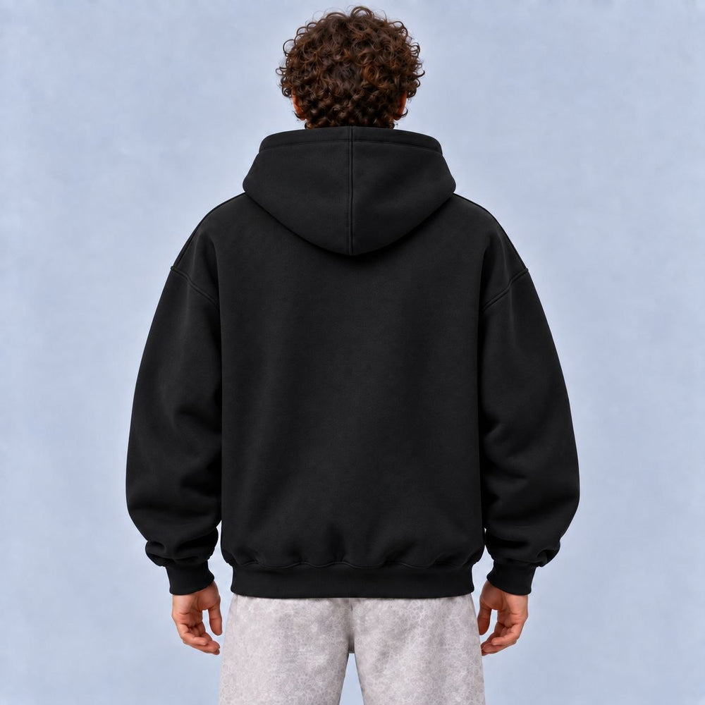 black zipper hoodi