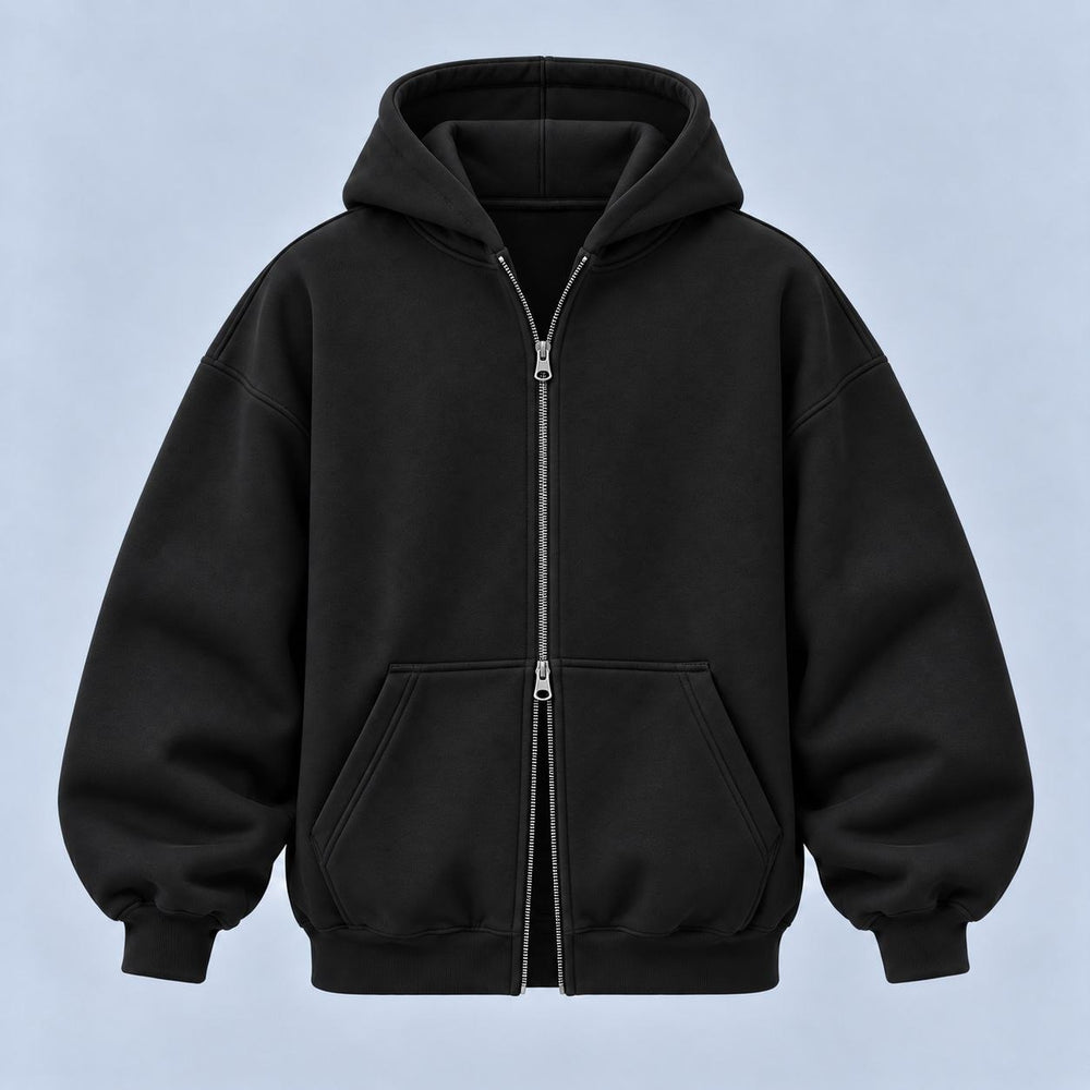 black zipper hoodi